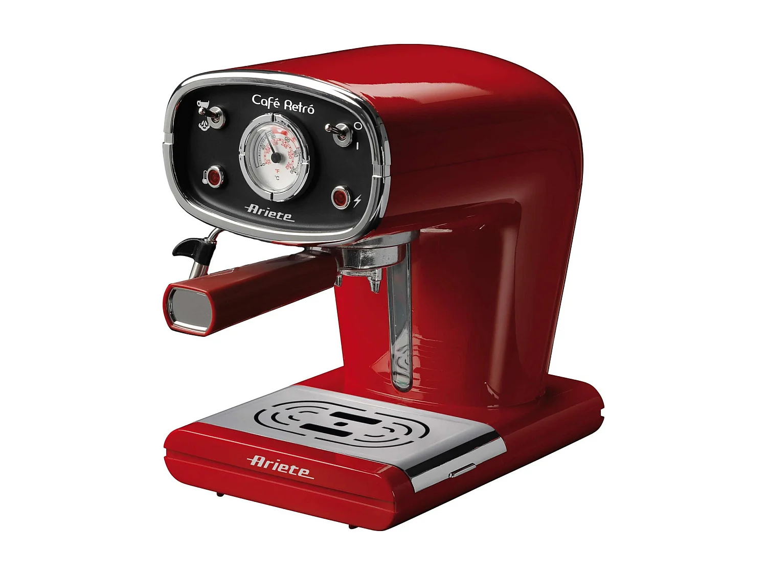 Ariete 1388 Café Retro Koffiemachine Rood 850W - Capsules en Pads, 1L Reservoir, Vintage Design