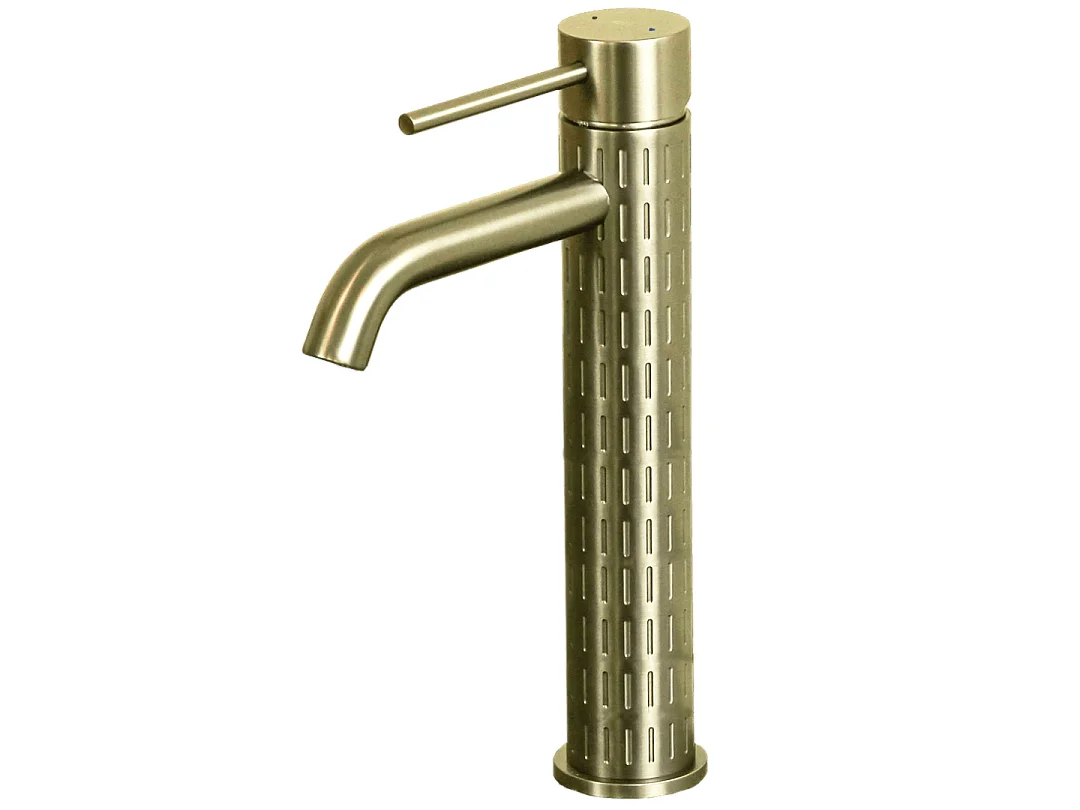 Architek hoge wastafelmengkraan in geborsteld goud - Essebagno