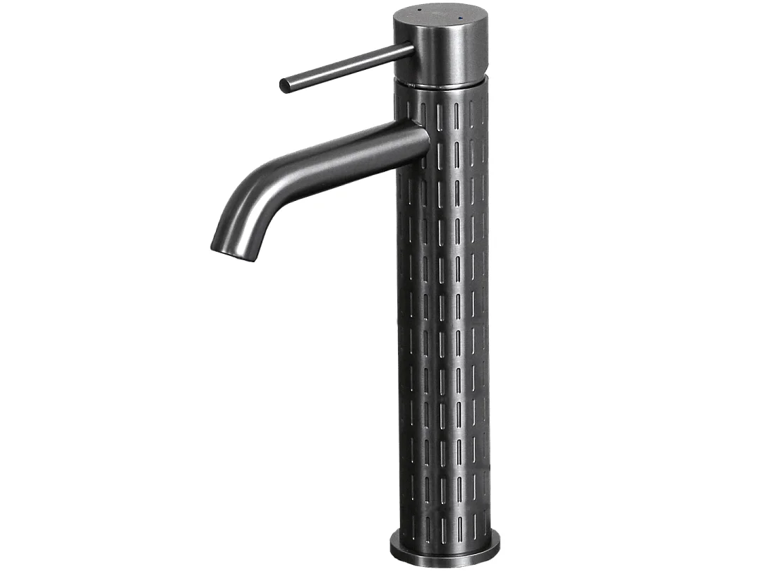 Architek hoge wastafelmengkraan gun grijs metaal - Essebagno