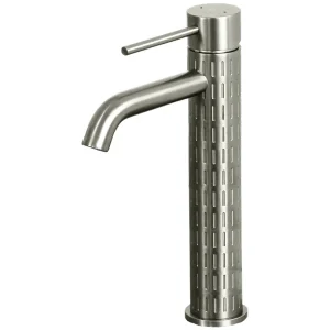 Architek hoge wastafelmengkraan van geborsteld roestvrij staal – Essebagno Architek hoge wastafelmengkraan van geborsteld roestvrij staal – Essebagno