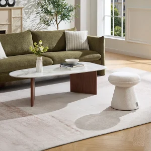 Poef met beige chenille afwerking ADEYOMA Poef met beige chenille afwerking ADEYOMA