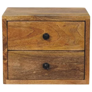 Artisan Furniture Solis wandnachtkastje met 2 lades, afwerking in natuurlijk eiken, bruin. Artisan Furniture Solis wandnachtkastje met 2 lades, afwerking in natuurlijk eiken, bruin.