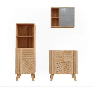 Badkamermeubelset bamboe 60x36x65 lucie