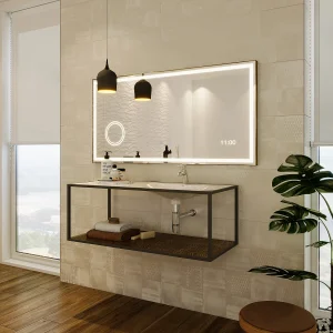 Rechthoekige badkamerspiegel – 120 x 60 cm – AITANA Rechthoekige badkamerspiegel – 120 x 60 cm – AITANA