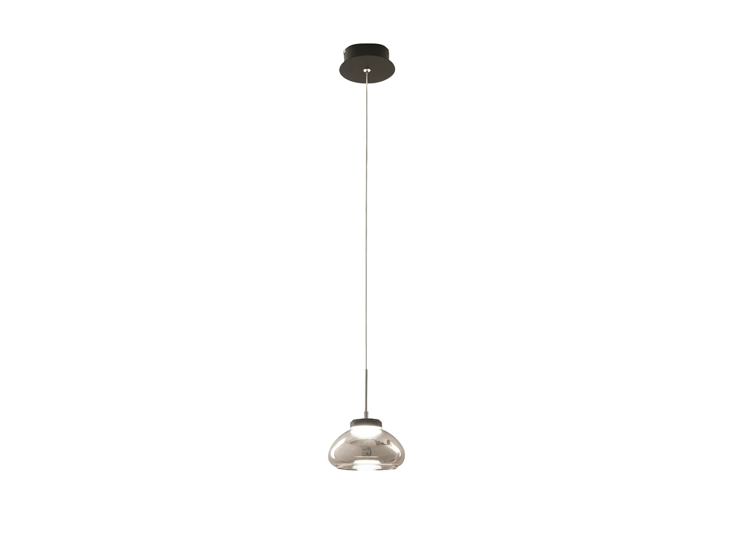 Arabella - Enkele hanglamp van Fabas Luce - 8W LED - Plafondlamp Diameter 14cm Gerookt