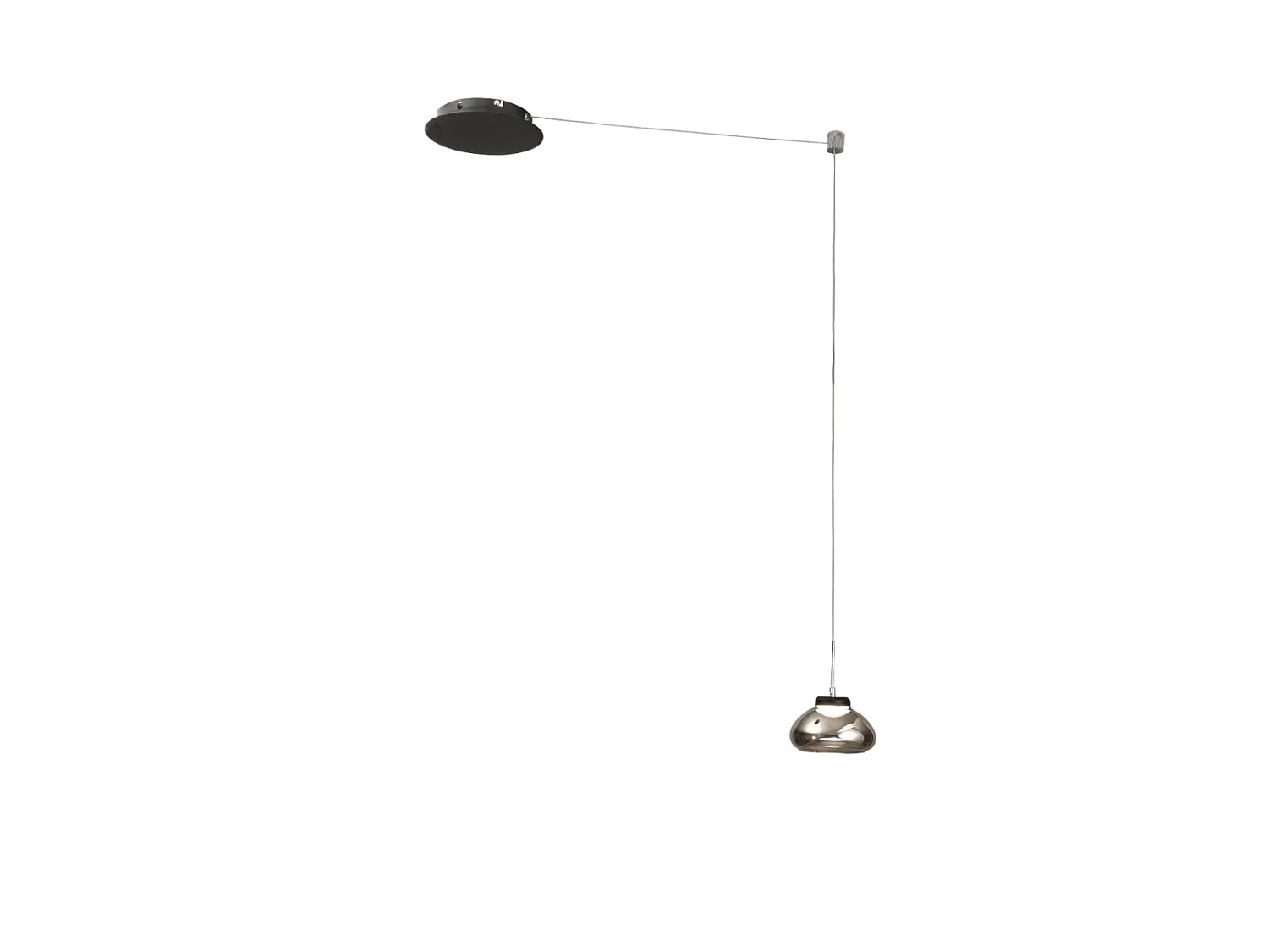 Arabella - Gerookte decentrale hanglamp - Fabas Luce - 8W dimbare LED - Decentrale montage