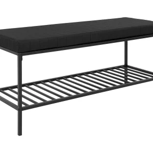 Bank Vita, Zwart, 36x100x48,5 cm, Kendra Home