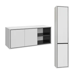 120 cm Sophéa Wit badmeubel en kolom set 120 cm Sophéa Wit badmeubel en kolom set