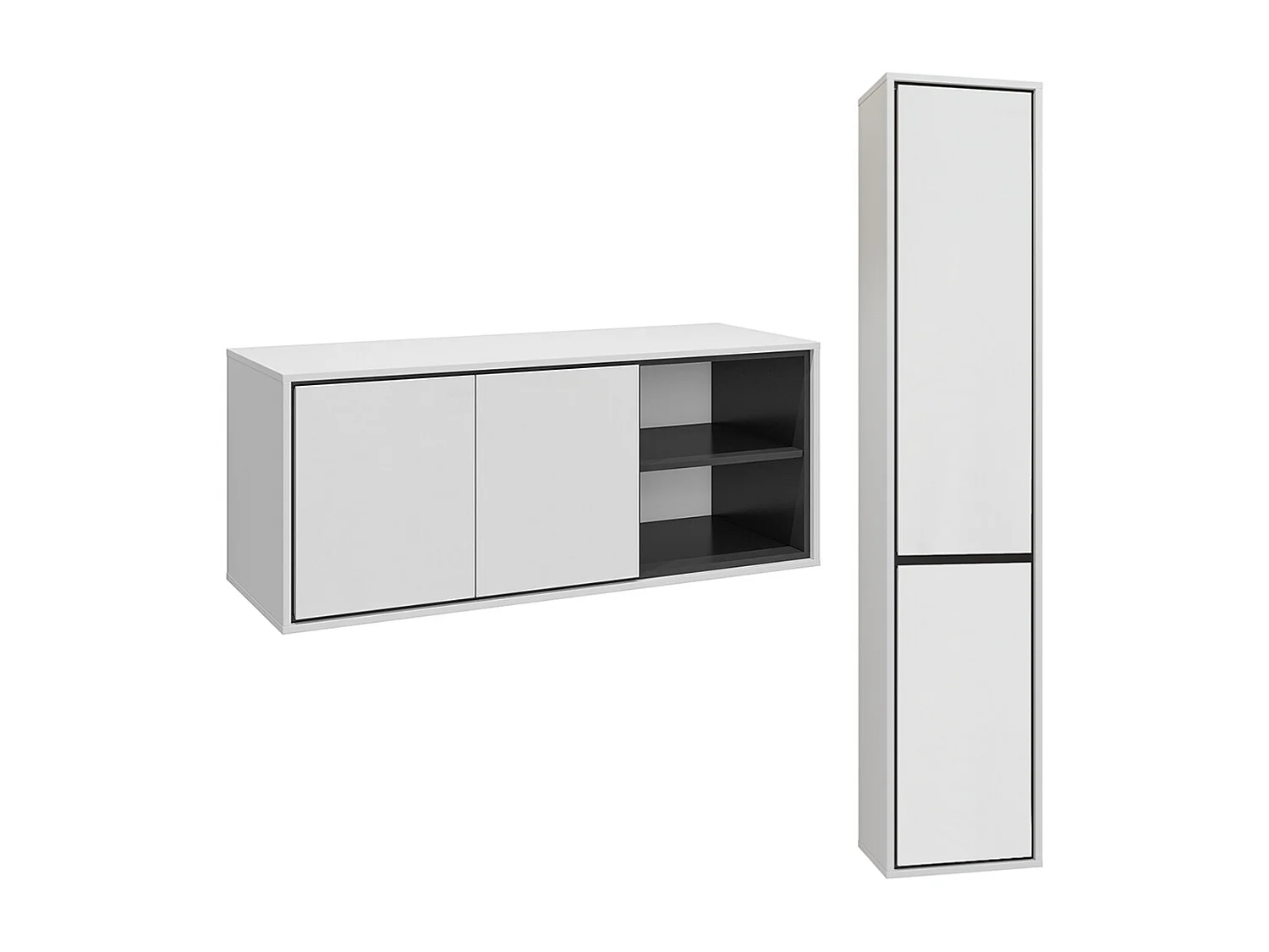 120 cm Sophéa Wit badmeubel en kolom set