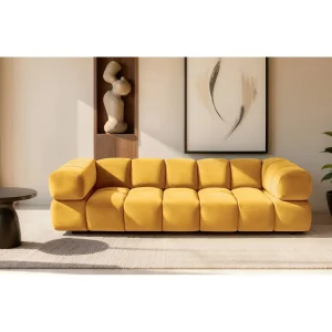 Bank 4-zits, Veloursstof Bluvel, Goud, Averro