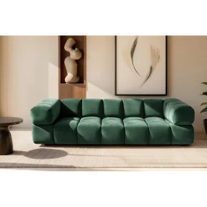 Bank 4-zits, Veloursstof Bluvel, Groen, Averro