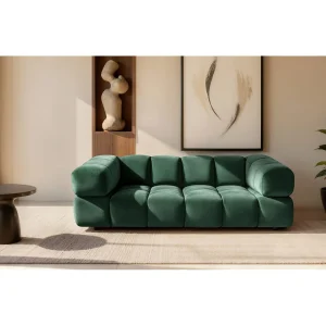 Bank 3-zits, Veloursstof Bluvel, Groen, Averro Bank 3-zits, Veloursstof Bluvel, Groen, Averro