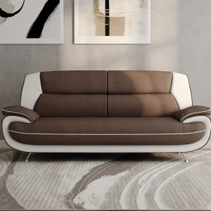 3-zits bank, stof Kronos, bruin + wit, Palermo 3-zits bank, stof Kronos, bruin + wit, Palermo