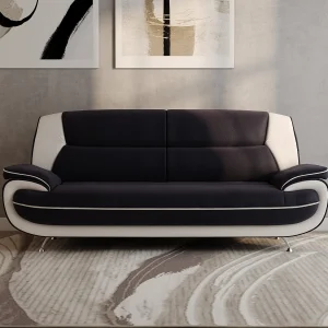 3-zits bank, stof Soft, zwart + wit, Palermo 3-zits bank, stof Soft, zwart + wit, Palermo