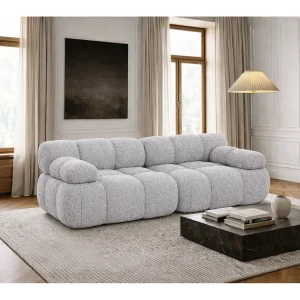 Bank, 2-zits modulair, bouclé stof Abriamo, lichtgrijs, Selia Bank, 2-zits modulair, bouclé stof Abriamo, lichtgrijs, Selia