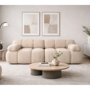 Bank, 2-zits modulair, veloursstof Salvador, beige, Selia Bank, 2-zits modulair, veloursstof Salvador, beige, Selia