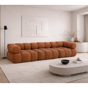 Bank, 3-zits modulair, veloursstof Salvador, bruin, Selia Bank, 3-zits modulair, veloursstof Salvador, bruin, Selia