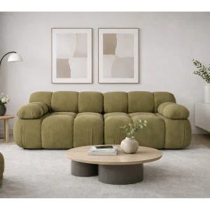 Bank, 2-zits modulair, veloursstof Salvador, olijf, Selia Bank, 2-zits modulair, veloursstof Salvador, olijf, Selia