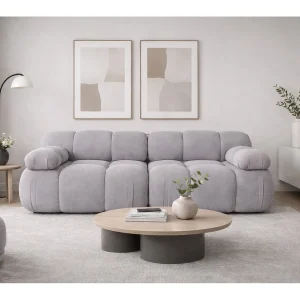 Bank, 2-zits modulair, veloursstof Salvador, grijs, Selia Bank, 2-zits modulair, veloursstof Salvador, grijs, Selia