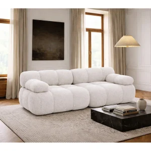 Bank, 2-zits modulair, bouclé stof Abriamo, ecru, Selia Bank, 2-zits modulair, bouclé stof Abriamo, ecru, Selia