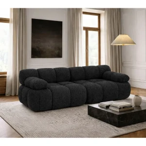 Bank, 2-zits modulair, bouclé stof Abriamo, grafiet, Selia Bank, 2-zits modulair, bouclé stof Abriamo, grafiet, Selia