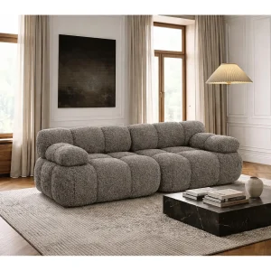 Bank, 2-zits modulair, bouclé stof Abriamo, bruin, Selia Bank, 2-zits modulair, bouclé stof Abriamo, bruin, Selia