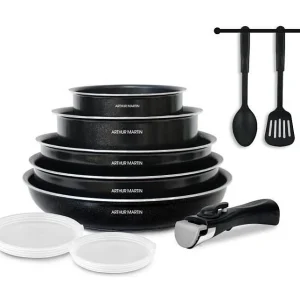 10-delige kookset – Aluminium – Zwart