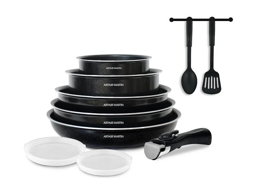 10-delige kookset – Aluminium – Zwart