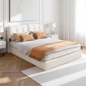 140*200cm, + 7-kleurige sfeerlichtstrip (Eurostekker) + pneumatische hendel, beige, fluweel 140*200cm, + 7-kleurige sfeerlichtstrip (Eurostekker) + pneumatische hendel, beige, fluweel