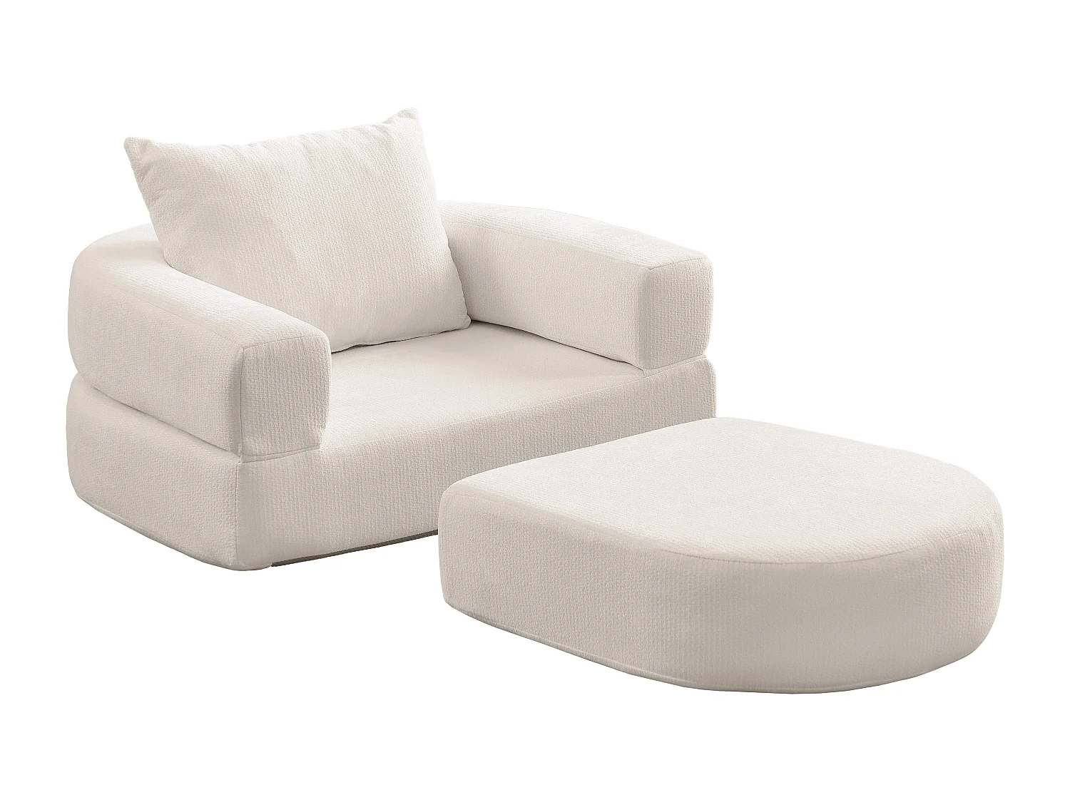 Bank modulair modern comfortabel chenille beige voor woonkamer