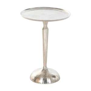 Aluminium bijzettafel 41x41x58 cm, zilverkleurig