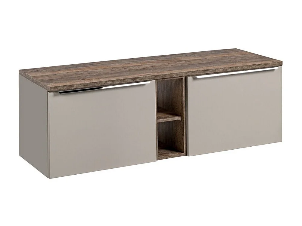 Badkamerset VANTA taupe: onderbouwmeubel 140cm + wastafelblad