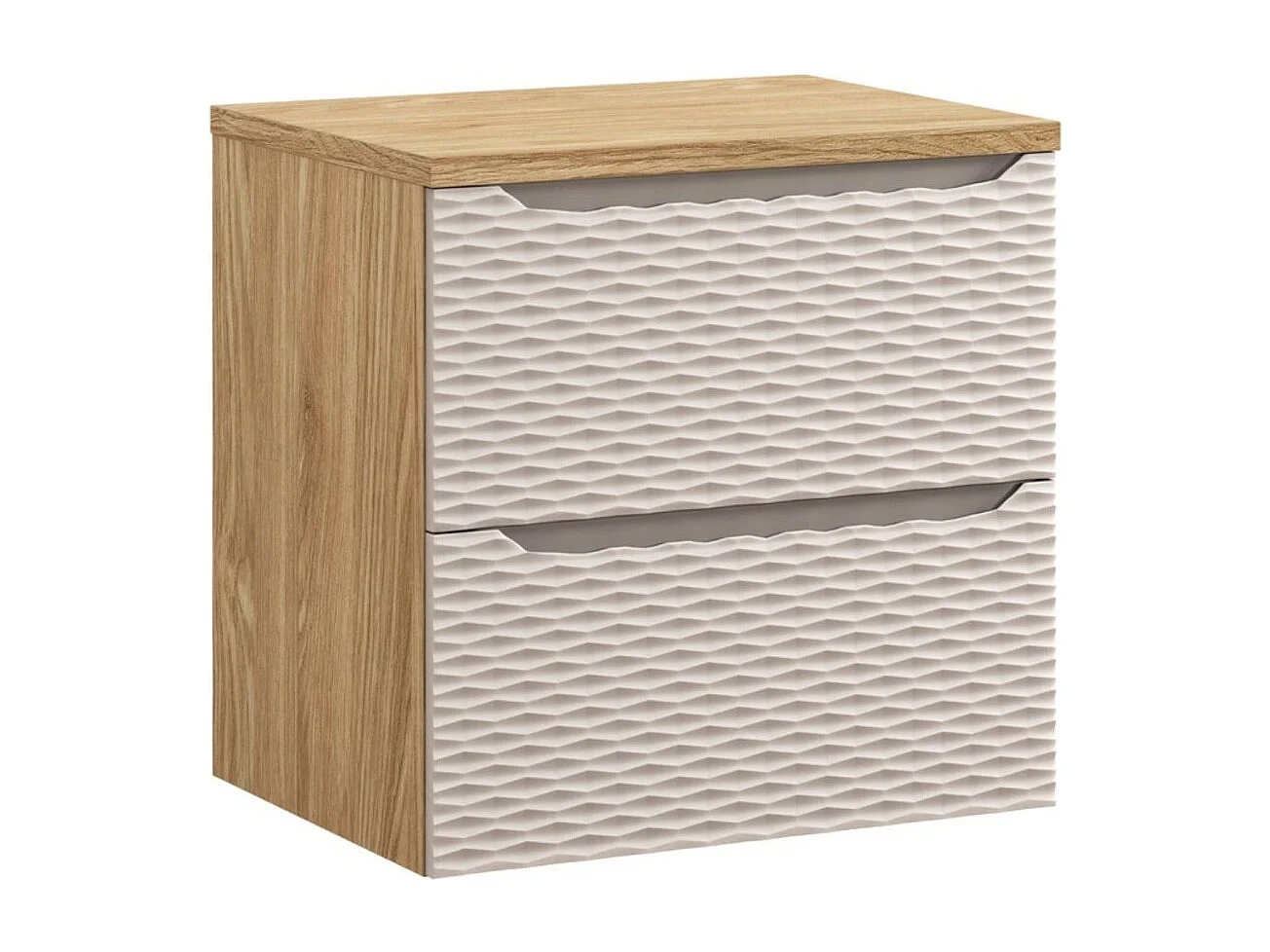 Badkamerset YOKA beige: onderbouwmeubel met laden 60 cm + wastafelblad