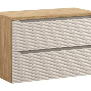 Badkamerset YOKA beige: onderkast met laden 90 cm + wastafelblad Badkamerset YOKA beige: onderkast met laden 90 cm + wastafelblad