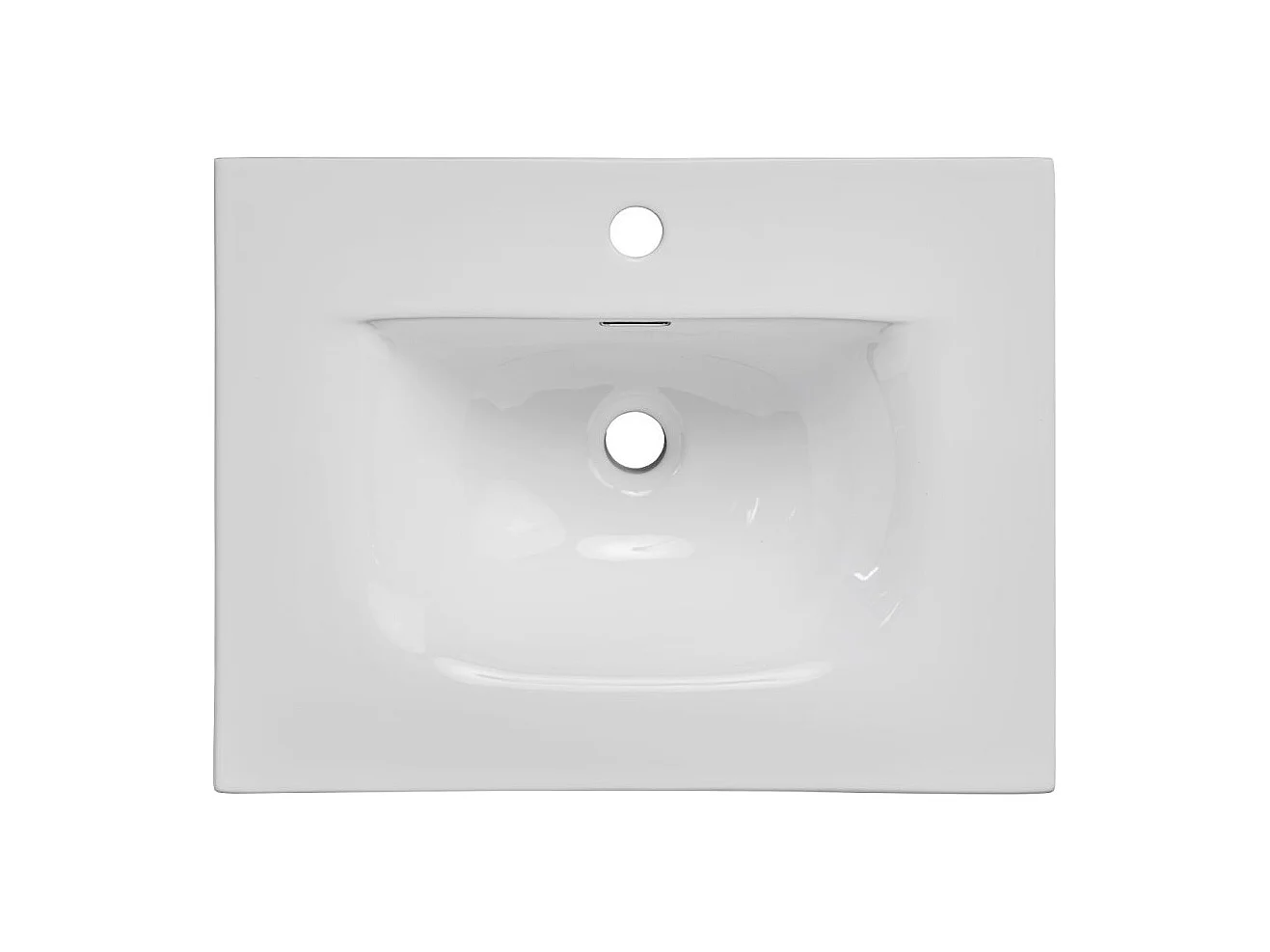 Badkamerset ICON: poederroze wastafelmeubel 60cm + witte inbouwwastafel