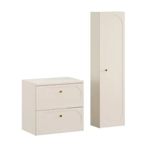 Badkamerset TORNADO beige: onderkast voor wastafel 60cm + blad voor wastafel + opbergkolom Badkamerset TORNADO beige: onderkast voor wastafel 60cm + blad voor wastafel + opbergkolom