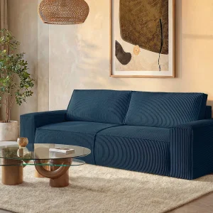 4-zits slaapbank van ribfluweel – Marineblauw – AMELIA van PASCAL MORABITO – Koop online