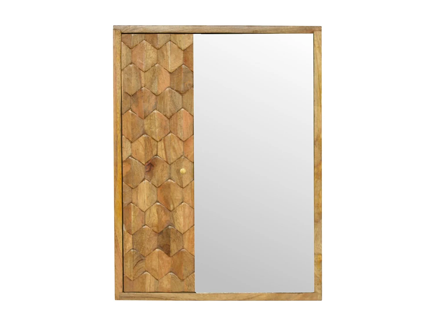 Artisan Furniture Massief houten kast met gesneden ananas spiegel.