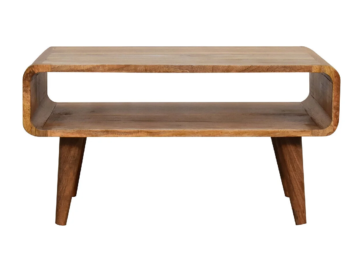 Open tv-meubel Artisan Furniture eikenhouten afwerking, 1 open vak, lichtbruin