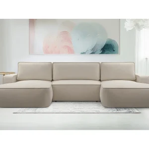 AX LIVING Bank in u vorm Ablia beige hoekbank met slaapfunctie 364 cm AX LIVING Bank in u vorm Ablia beige hoekbank met slaapfunctie 364 cm