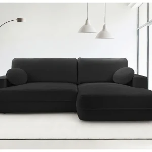 AX LIVING Zwarte hoekbank met slaapfunctie Peoni 267cm elegant zwart R AX LIVING Zwarte hoekbank met slaapfunctie Peoni 267cm elegant zwart R