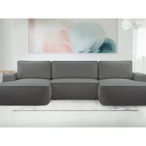 AX LIVING Bank in u vorm Ablia grijze hoekbank met slaapfunctie 364 cm AX LIVING Bank in u vorm Ablia grijze hoekbank met slaapfunctie 364 cm