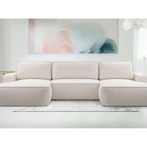 AX LIVING U vorm bank Ablia hoekbank met slaapfunctie, crème, 364 cm AX LIVING U vorm bank Ablia hoekbank met slaapfunctie, crème, 364 cm