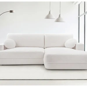AX LIVING Witte hoekbank met slaapfunctie Peoni 267 cm met bedlade R