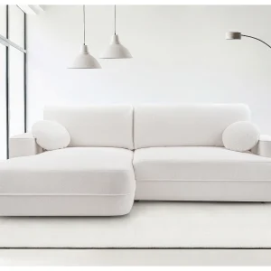 AX LIVING Witte hoekbank met slaapfunctie Peoni 267 cm met bedlade L AX LIVING Witte hoekbank met slaapfunctie Peoni 267 cm met bedlade L