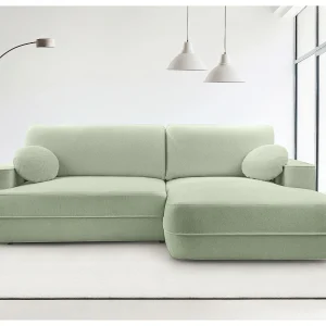 AX LIVING Groene hoekbank met slaapfunctie Peoni 267 cm saliegroen R AX LIVING Groene hoekbank met slaapfunctie Peoni 267 cm saliegroen R