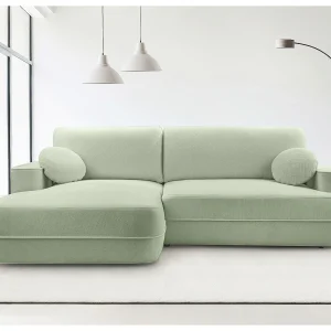 AX LIVING Groene hoekbank met slaapfunctie Peoni 267 cm saliegroen L AX LIVING Groene hoekbank met slaapfunctie Peoni 267 cm saliegroen L