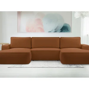 AX LIVING U vorm bank Ablia hoekbank met slaapfunctie baksteenrood 364 AX LIVING U vorm bank Ablia hoekbank met slaapfunctie baksteenrood 364
