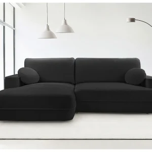 AX LIVING Zwarte hoekbank met slaapfunctie Peoni 267cm elegant zwart L AX LIVING Zwarte hoekbank met slaapfunctie Peoni 267cm elegant zwart L