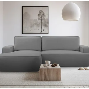 AX LIVING Grijze hoekbank met slaapfunctie Ablia Donkergrijs 267 cm L AX LIVING Grijze hoekbank met slaapfunctie Ablia Donkergrijs 267 cm L